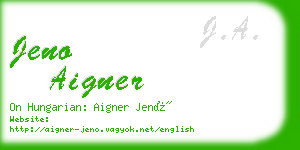 jeno aigner business card